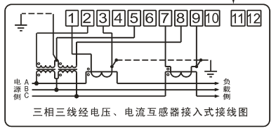 DSSY331-MD3經(jīng)電壓、電流互感器接入式接線圖