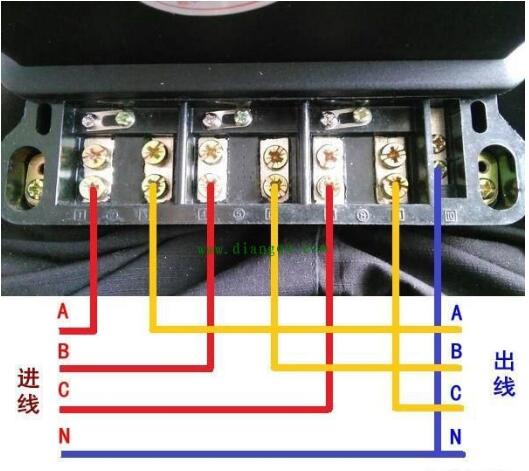 三相四線電子式電能表直通式如何接線？